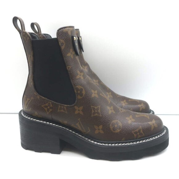 Louis Vuitton LV Beaubourg Ankle Boots Brown Monogram Canvas Size 38 - Picture 2 of 14